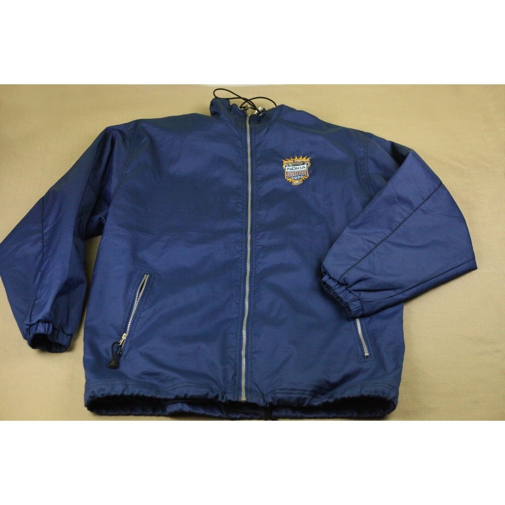 Vintage 2000 Nokia Sugar Bowl Mens Sz L Full Zip Textured Windbreaker Jacket EUC - Picture 6 of 12